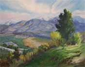 Snow on the Crest - Angeles National Forest - Angeles Crest, La Canada Flintridge overlook view oil painting