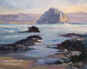 Surfside at Morro Bay Morro Rock oil painting